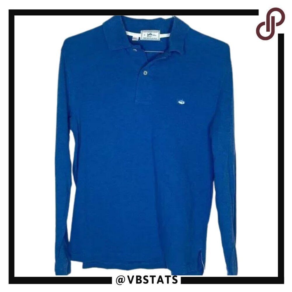 Southern Tide Royal Blue Skip Jack LS Polo Small
